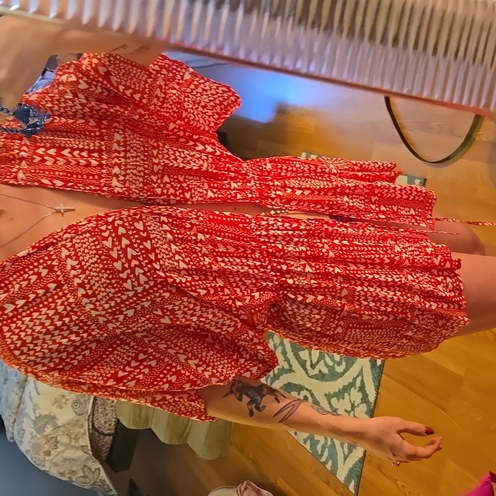 Victoria's Secret Kimono Cover Up Red And White Hearts Women's Top